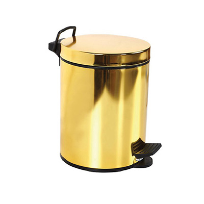 Altın Rengi Gold Pedallı Çöp Kovası 12Lt